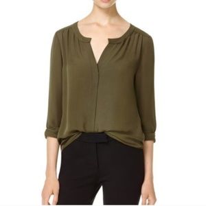 Babaton Bergen Blouse Olive Green Aritzia